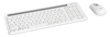 Teclado y Mouse Optico Inalambrico 2.4G & Bluetooth Blanco Combo Tecla Tijera