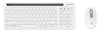 Teclado y Mouse Optico Inalambrico 2.4G & Bluetooth Blanco Combo Tecla Tijera