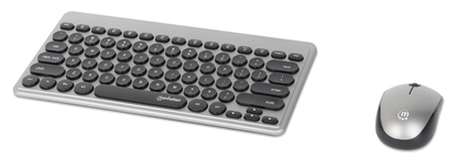 Teclado y Mouse Optico Inalambrico Negro & Plata Mini Combo