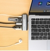 Docking USB-C  4 ptos, HDMI/USB-A/3.5mm/USB-C PD, Sin cable