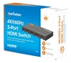 Switch HDMI 4K@60Hz, 3 entradas compacto negro