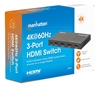 Switch HDMI 4K@60Hz, 3 entradas compacto negro