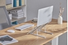 Soporte laptop p/Escritorio, de posiciones, aluminio, Premium
