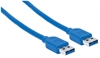 Cable USB V3.2 A-A  1.8M Azul, 5 Gbps