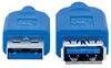 Cable USB V3.2 Ext. Tipo A  1.0M Azul, 5Gbps