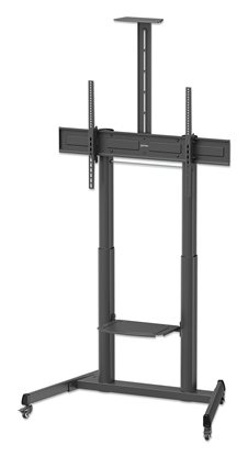 Soporte TV tipo carro 120kg, 60" a 120", manivela, altura ajustable