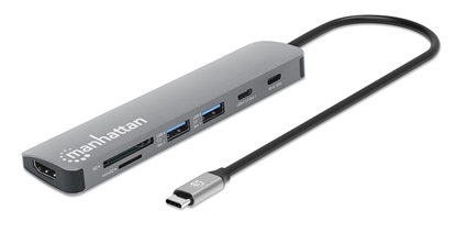 Docking USB-C  7 puertos, HDMI, 2xUSB-A, USB-C Datos, PD, Lector