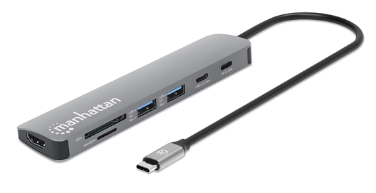 Docking USB-C  7 puertos, HDMI, 2xUSB-A, USB-C Datos, PD, Lector