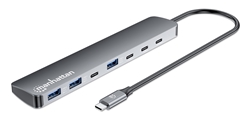Hub USB-C V3.2, 3 ptos A + 3 ptos C + PD, 10Gb, 100W