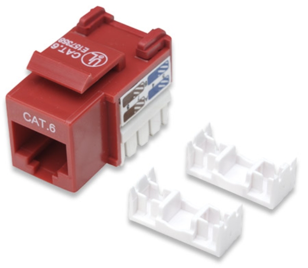 Imagen de Enchufe Keystone perforado Cat6, rojo