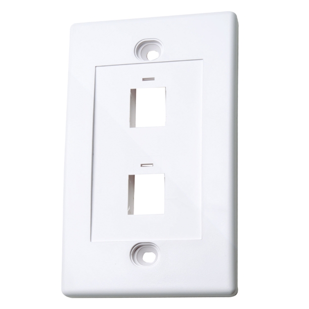 Imagen de TAPA (FACEPLATE) 2 PERFORACION BLANCO