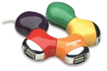 Imagen de HUB USB V2.0  4 Ptos "Flor Multicolor"