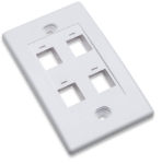 Imagen de TAPA (FACEPLATE) 4 PERFORACION BLANCO