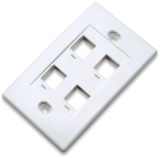 Imagen de TAPA (FACEPLATE) 4 PERFORACION BLANCO