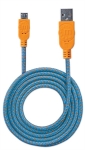 Imagen de Cable Micro-B USB 2.0 Azul/Naranja, recubrimiento textil 1m 
