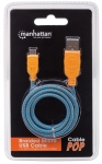 Imagen de Cable Micro-B USB 2.0 Azul/Naranja, recubrimiento textil 1m 