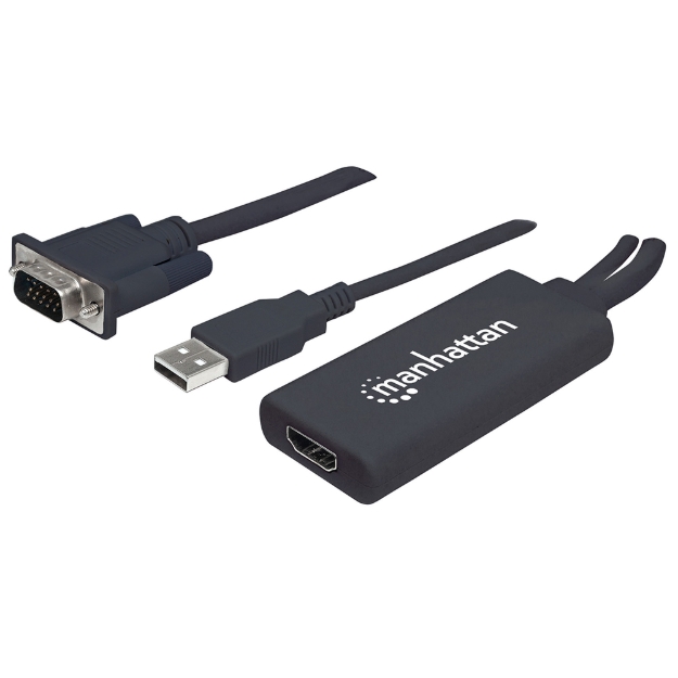 Imagen de Convertidor de VGA y USB a HDMI