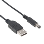 Imagen de Cable USB A-N Alim. 5.5mm 5V DC  1.0M, Negro