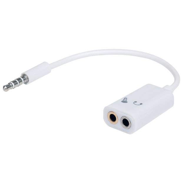 Imagen de Adaptador Audio Estéreo 3.5 mm 2 a1 para Micrófono Y Audífonos