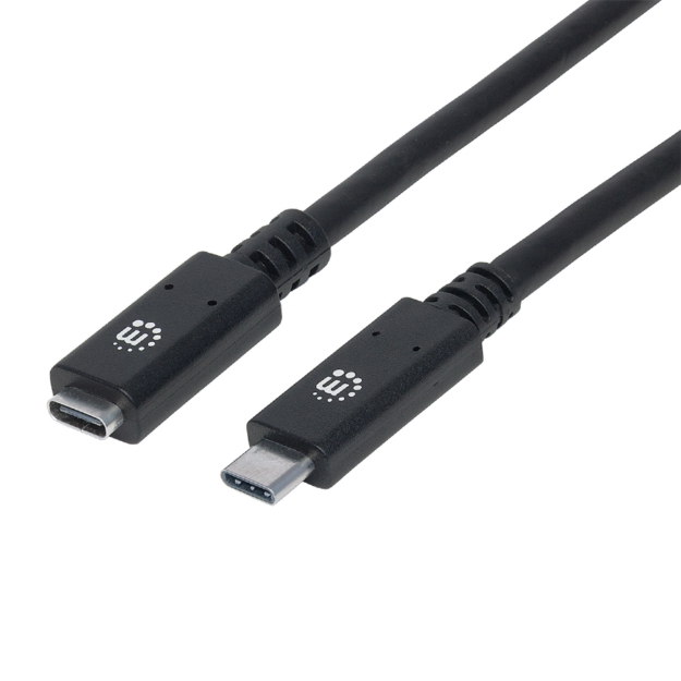 Imagen de Cable de extensión USB 3.2 Gen 2 Tipo C, 10 Gbps, 5A, 50cm