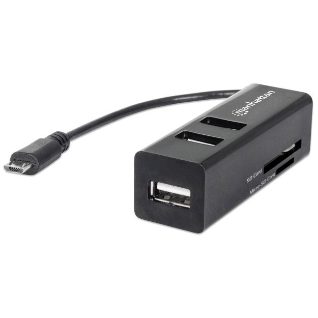 Imagen de Adaptador OTG  USB 2.0 + 2 Puertos USB + 24 en 1, Negro