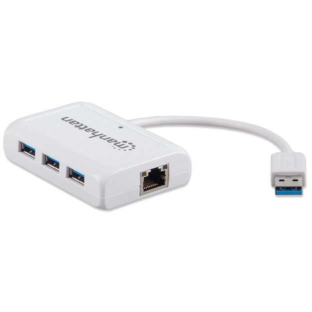 Imagen de Tarjeta Red GB USB V3.0 + Hub 3 ptos MH