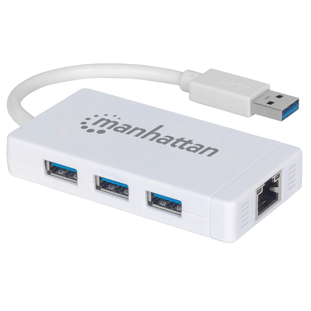 Imagen de Hub USB 3.0 Tipo-A de 3 puertos con adaptador Ethernet Gigabit | Cumple con TAA.