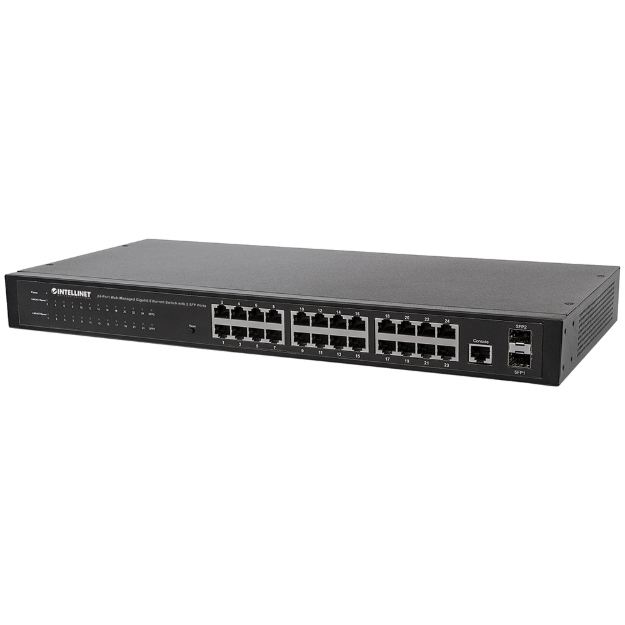 Imagen de Switch de 24 Puertos Gigabit Ethernet Administrable por Web con 2 puertos SFP