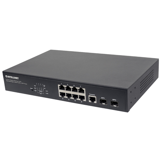 Imagen de Switch Administrable Gigabit Ethernet de 8 puertos PoE+ con 2 puertos SFP