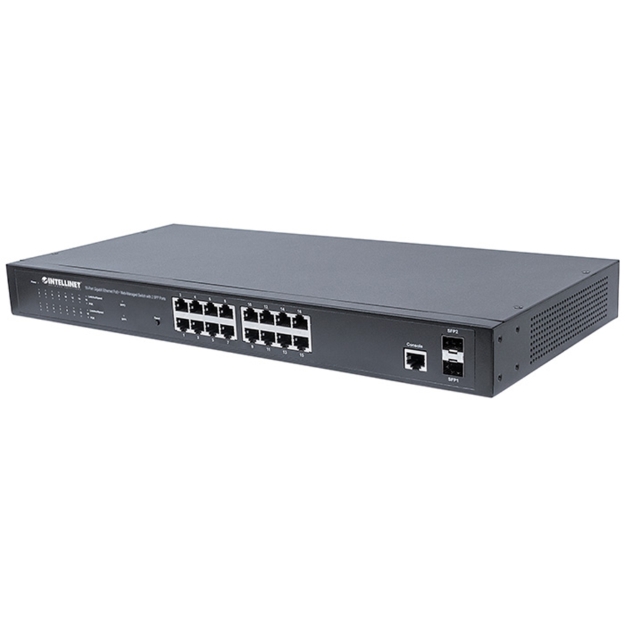 Imagen de Switch Administrable Gigabit Ethernet de 16 puertos PoE+ con 2 puertos SFP