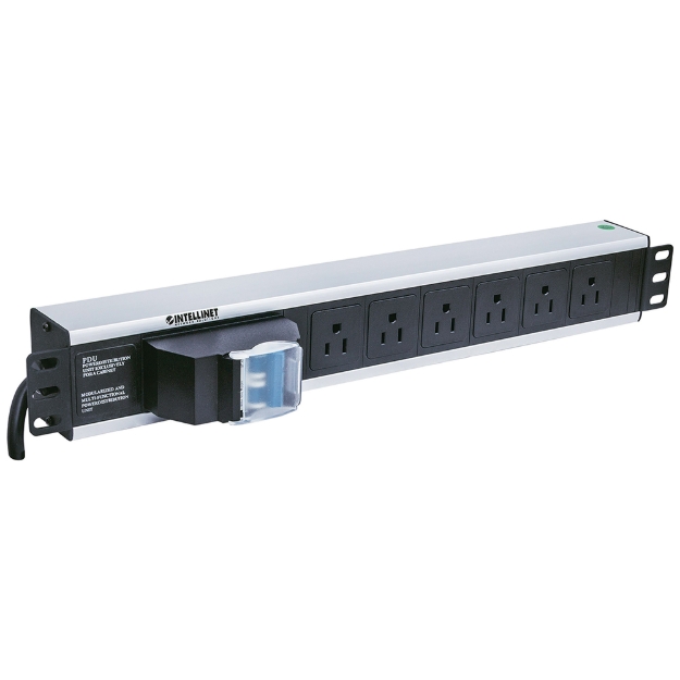 Imagen de Barra multicontactos de 6 salidas para montaje en 1.5 U de rack de 19" - Enchufes Tipo EU (NEMA 5)
