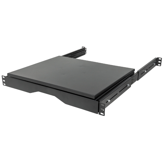 Imagen de Charola Gabinete 19", 1U, Deslizable, Ajustable 60-80cm, Rotacion 90°, 30kg