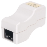 Imagen de COPLE RJ45-RJ45 CAT6 MODULAR BLANCO UTP CON FUNCION DE BLOQUEO