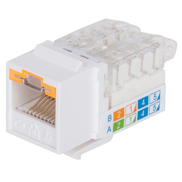 Imagen de *JACK CAT 6  SIN HERRAMIENTA (KEYSTONE) BLANCO C/BLOQUEO