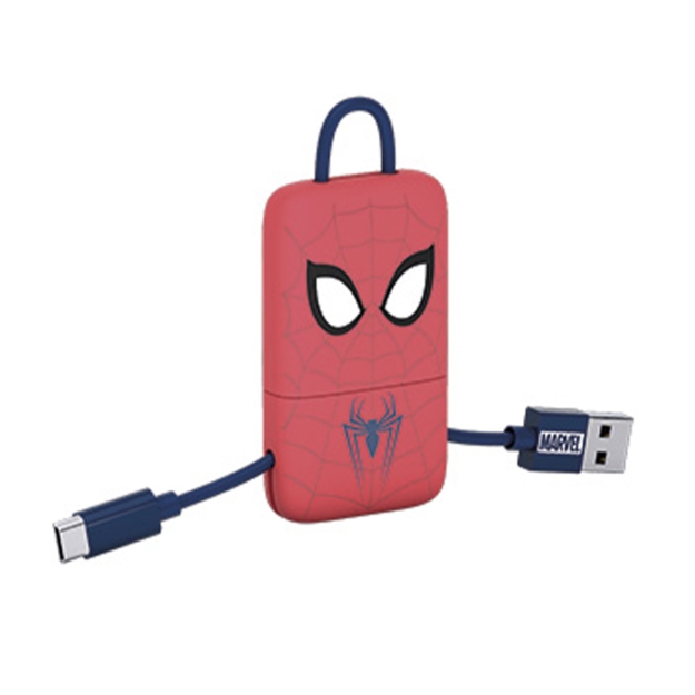 Imagen de Cable USB V2 A-Micro B, Blíster 22CM Marvel Spiderman +  Llavero