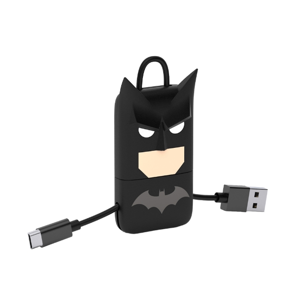 Imagen de Cable USB V2 A-Micro B, Blíster 22CM DC Batman +  Llavero