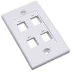 Imagen de TAPA (FACEPLATE) 4 PERFORACION BLANCO