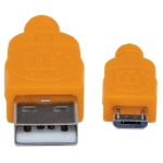 Imagen de Cable Micro-B USB 2.0 Azul/Naranja, recubrimiento textil 1.8m 