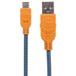 Imagen de Cable Micro-B USB 2.0 Azul/Naranja, recubrimiento textil 1m 
