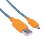 Imagen de Cable Micro-B USB 2.0 Azul/Naranja, recubrimiento textil 1m 