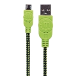 Imagen de Cable Micro-B USB 2.0 Negro/Verde, recubrimiento textil 1.8m 