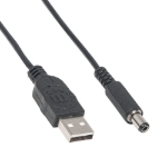 Imagen de Cable USB A-N Alim. 5.5mm 5V DC  1.0M, Negro