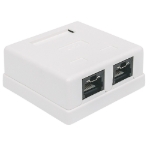 Imagen de CAJA PARA PARED ROSETA RJ45 CAT5e 2 Ptos C/BLOQUEO