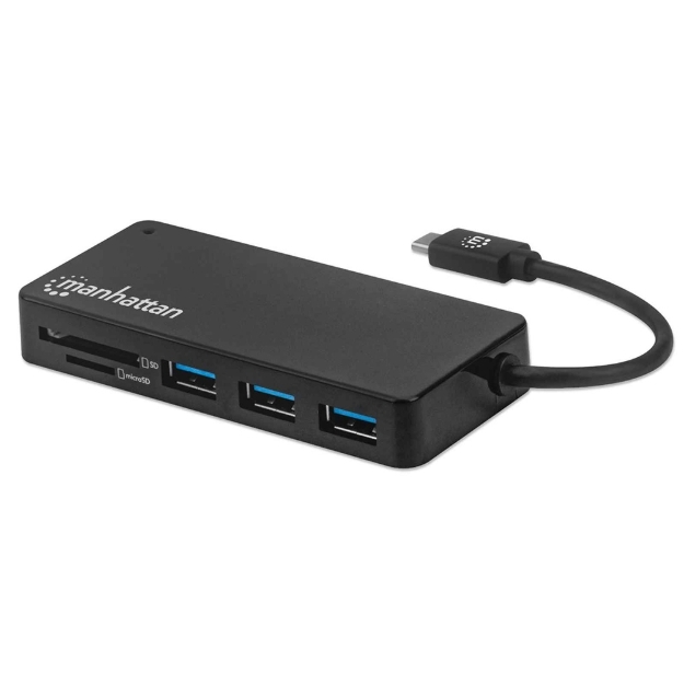 Imagen de Hub USB 3.2 Gen 1 de 3 puertos con lector de tarjetas