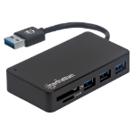 Imagen de Hub USB 3.2 Gen 1 de 3 puertos, con lector de tarjetas