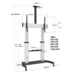 Imagen de Soporte TV tipo carro 100kg, 60" a 100"