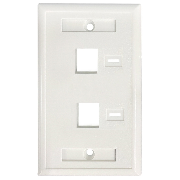 Imagen de TAPA (FACEPLATE)  Blanco 2 Perf. Etiqueta