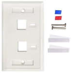 Imagen de TAPA (FACEPLATE)  Blanco 2 Perf. Etiqueta