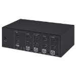 Imagen de MUX KVM HMDI Doble Monitor 4:1, 4K@30Mhz USB2.0 USB 2.0