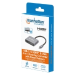 Imagen de Docking Station de USB-C a HDMI y VGA, 4 en 1, con suministro de energía